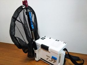クーラーボックスとタモ